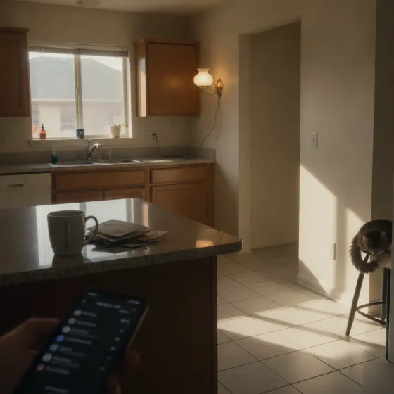 Homeowner notices flickering lamp in Denton kitchen before calling electrician