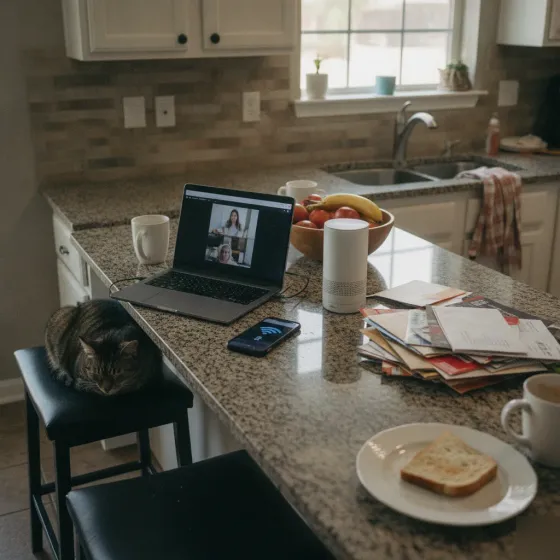 network-cabling-wifi-problem-kitchen-denton Frozen video call shows Wi-Fi problem in Denton kitchen